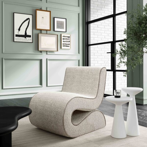 The Wave Speckled Grey Accent Chair