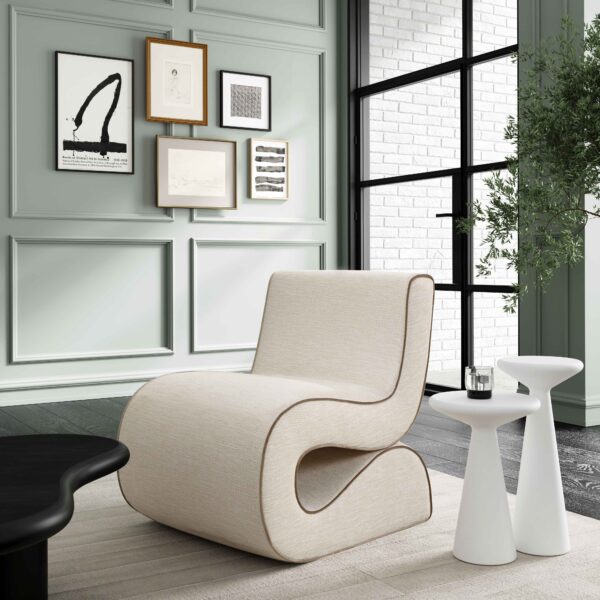 The Wave Cream Accent Chair