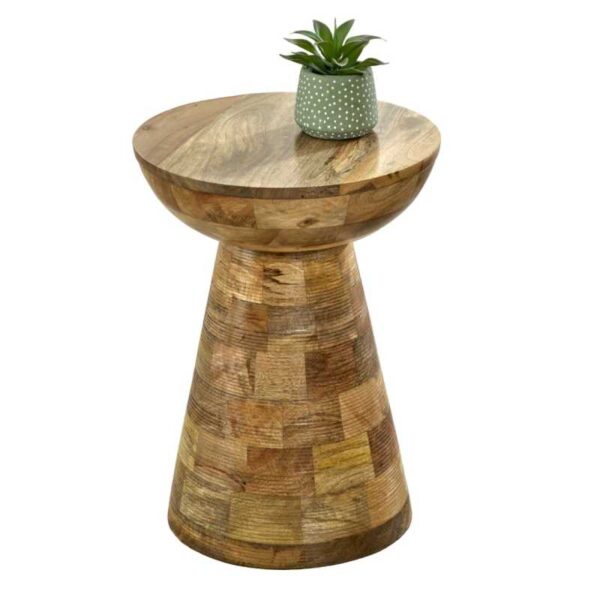 Surrey Solid Mango Mushroom Style Round Side Table