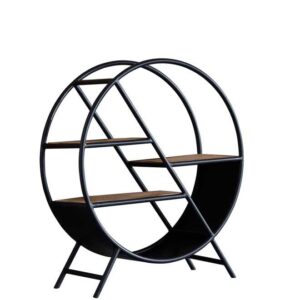 Cosmo Industrial Round Open Bookcase