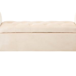 Lysandra Stone Velvet Ottoman Storage Bench