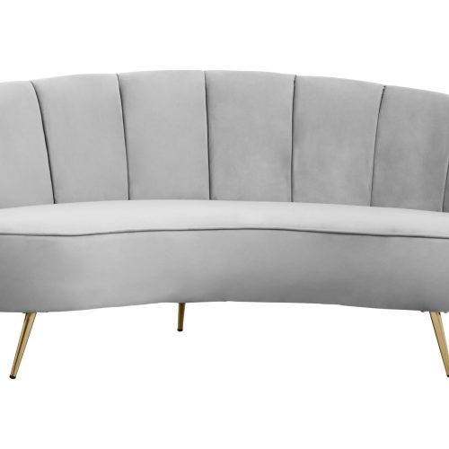 Helissara Three Seat Grey Velvet Sofa