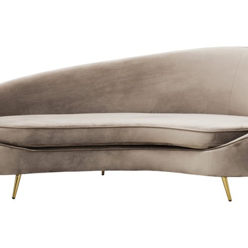 Havenelle Three Seat Mink Velvet Sofa