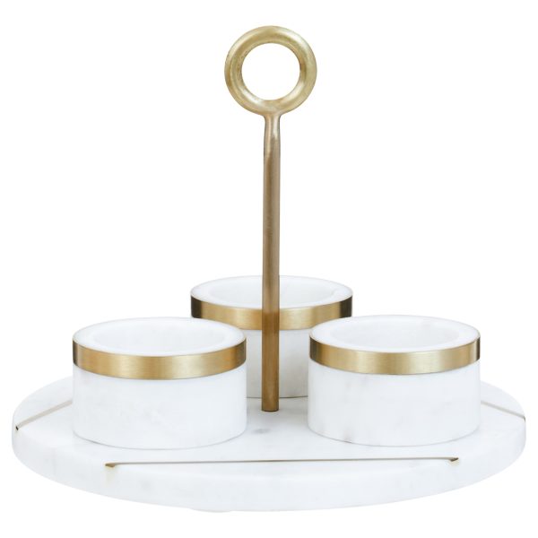 Olbia Marble Condiment Set With White Tray