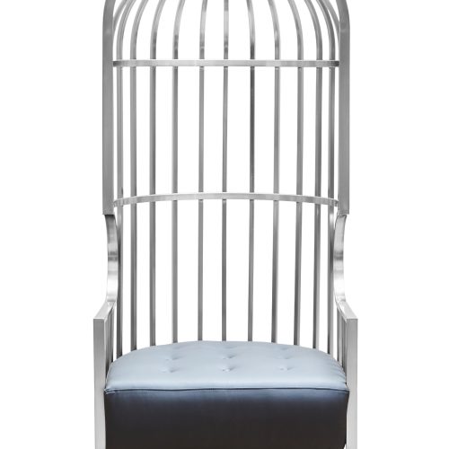 Edena Brushed Silver Dome Cage Chair