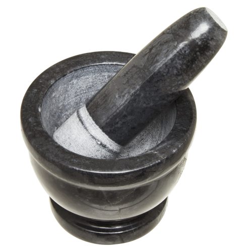 Marmo  Black Marble Mortar and Pestle With Rim Marmo  Black Marble Mortar and Pestle With Rim