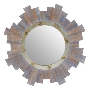 Solara Mare Wooden Wall Mirror with Nail head