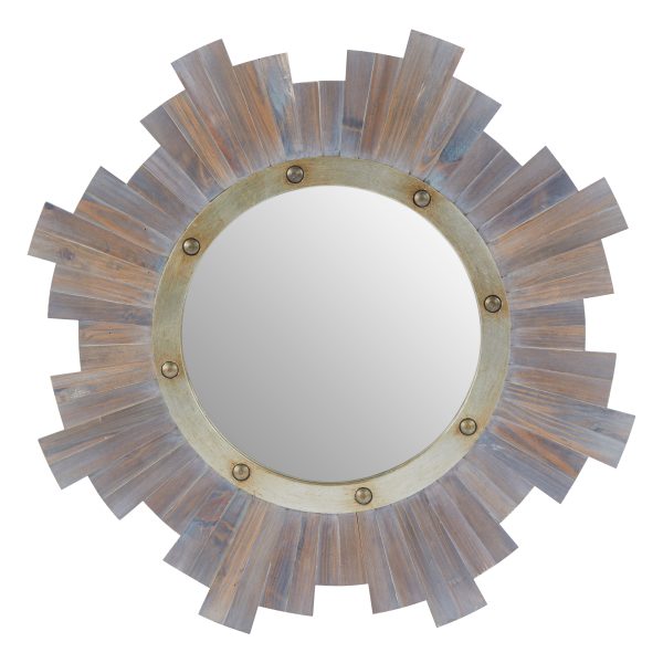 Solara Mare Wooden Wall Mirror with Nail head