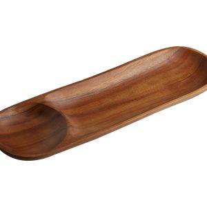 Kastella  Acacia Wood Oval Chip And Dip Tray