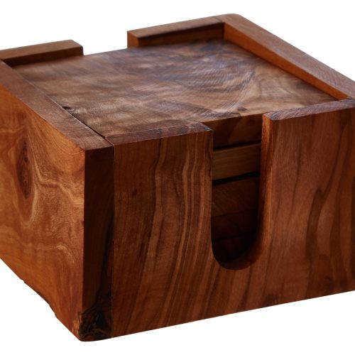 Kastella Set of 4 Olive Wood Square Coasters