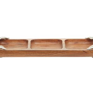 Vico Acacia Wood 3 Section Serving Dish