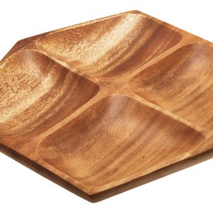 Kastella Small Four Section Serving Dish in Acacia Wood