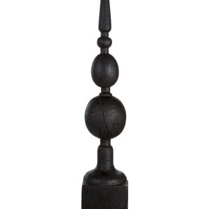Fiolaro Black Rustic Mango Wood Finial Sculpture