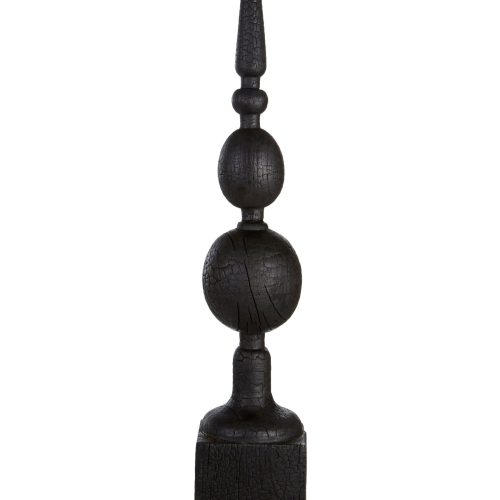 Fiolaro Black Rustic Mango Wood Finial Sculpture