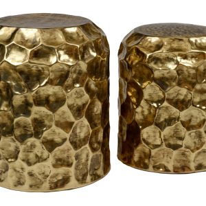 Tessitura Set of 2 Antique Gold Side Tables