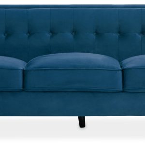 Halina 3 Seat Blue Velvet Sofa