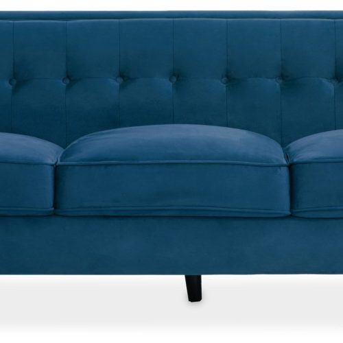 Halina 3 Seat Blue Velvet Sofa