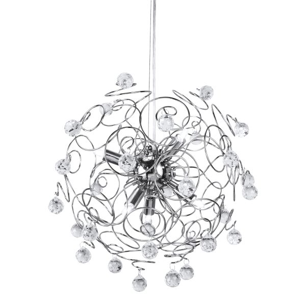 Halcyon Crystal and Chrome Pendant Light