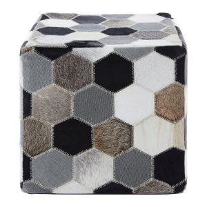 Sirocco Leather Patchwork Pouffe