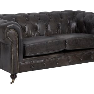 Valora 2 Seat Grey Leather Sofa