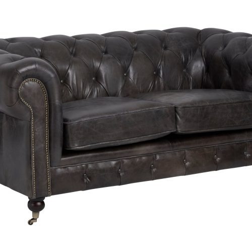Valora 2 Seat Grey Leather Sofa