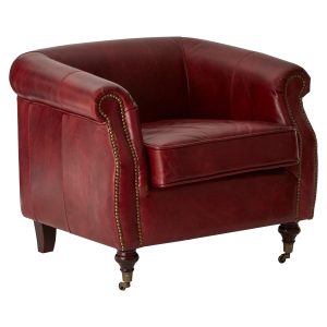 Valora Red Leather Armchair