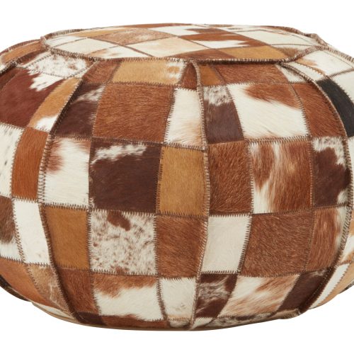 Bravura Leather Patchwork Pouffe