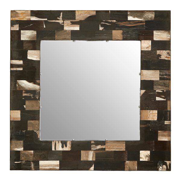 Ramioli Square Petrified Wood Wall Mirror