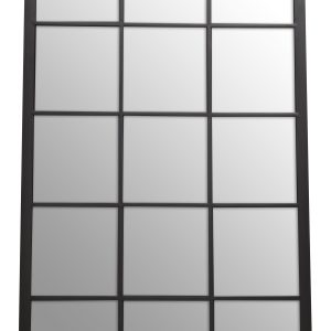 Doria Black Large Grid Wall Mirror