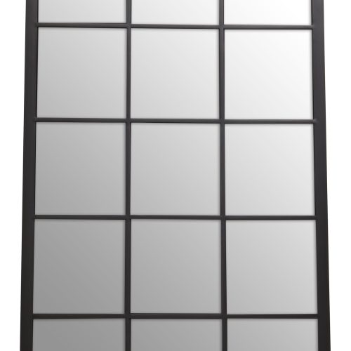 Doria Black Large Grid Wall Mirror
