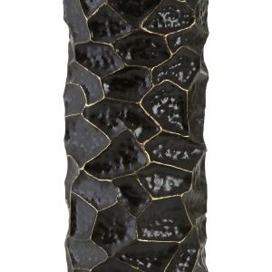 Armonia Large Metal Vase in Black and Gold