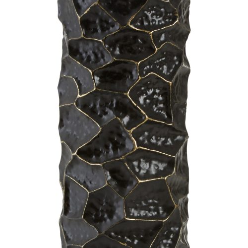 Armonia Large Metal Vase in Black and Gold