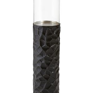 Armonia Small Floor Standing Hurricane Candle Holder in Black