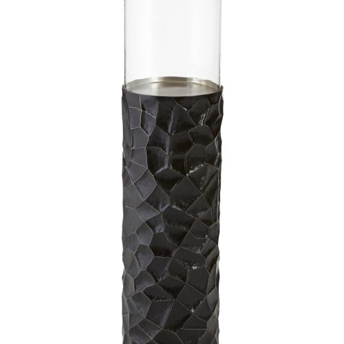 Armonia Small Floor Standing Hurricane Candle Holder in Black