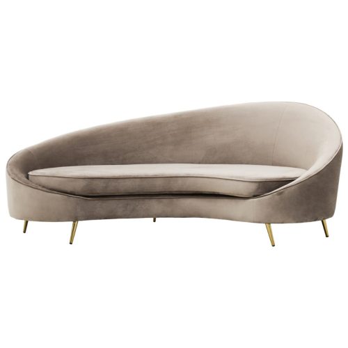 Havenelle Three Seat Mink Velvet Sofa