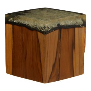 Striata Teak Wood and Resin Sculpture