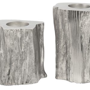 Armonia Set Of Two Silver Tealight Holders