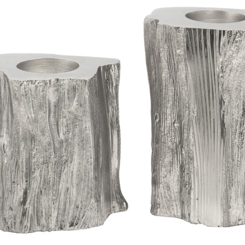 Armonia Set Of Two Silver Tealight Holders