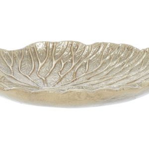 Segovia Small Gold Finish Lotus Leaf Plate