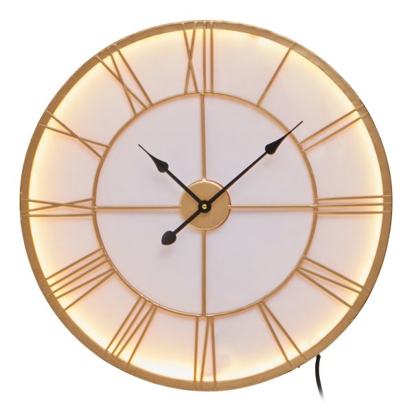 Giens Small Gold And White Led Wall Clock