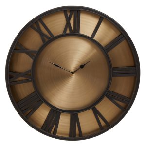 Montevia Black and Antique Gold Large Wall Clock