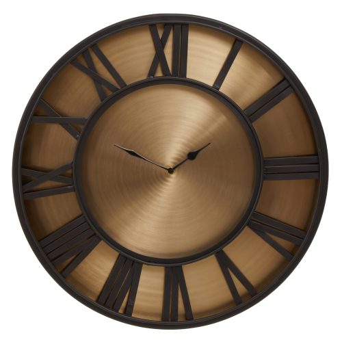 Montevia Black and Antique Gold Large Wall Clock