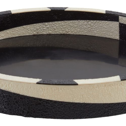 Eze Black And White Round Tray