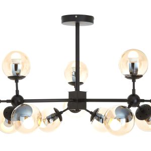 Aurore Matte Black 12 Arm Pendant Light