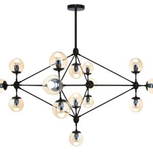 Aurore Matte Black 15 Arm Pendant Light