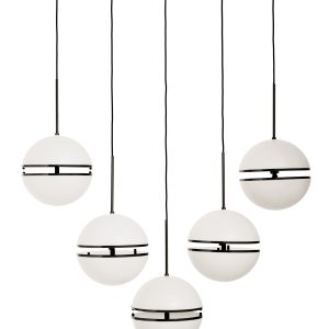 Aurore Five Ball Matte Black Pendant Light