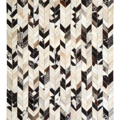 Sirocco Large Hair on Leather Chevron Patchwork Rug
