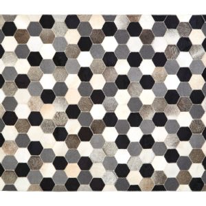 Sirocco Large Hair on Leather Hexagon Patchwork Rug