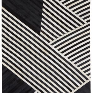 Sirocco Large Black And White Hair on Leather Rug