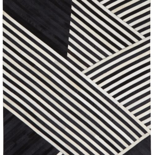 Sirocco Large Black And White Hair on Leather Rug